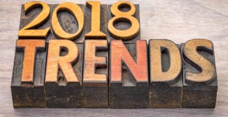 Printing blocks spelling out "2018 Trends"