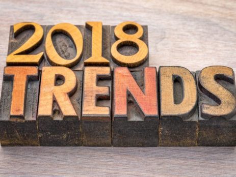 Printing blocks spelling out "2018 Trends"