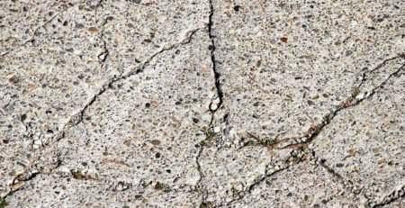 Closeup of cracked concrete