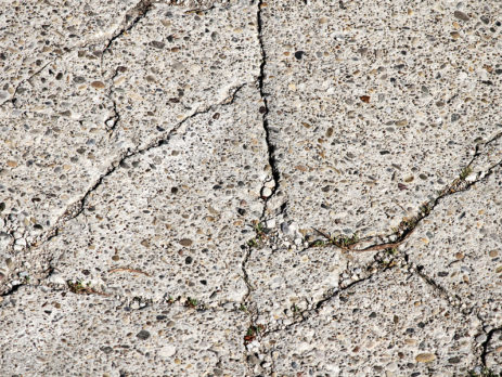 Closeup of cracked concrete