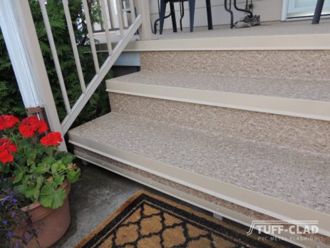 Tuff-Clad PVC Coated Flashing | Sandalwood - deck stairs installtion