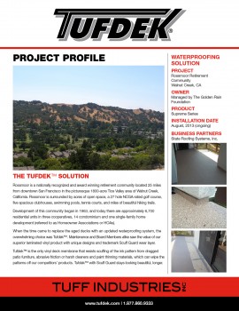 Rossmoor Retirement Home project profile sheet by Tufdek