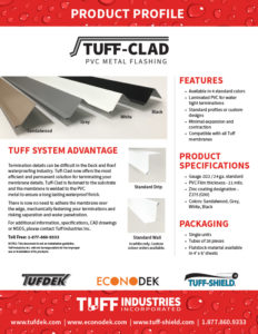 Tuff-Clad PVC Metal Flashing info sheet