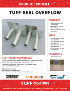 Tuff-Seal Overflow drain - Product Profile sheet