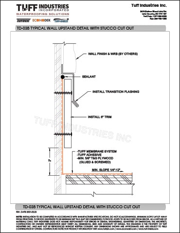 TD-03B-TYPICAL-WALL-UPSTAND-DETAIL-WITH-STUCCO-CUT-OUT