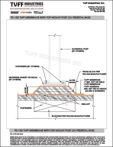 TD-12D-TUFF-MEMBRANE-WITH-TOP-MOUNT-POST-ON-PEDESTAL-BASE