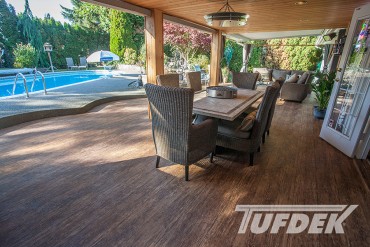 Tufdek-DesignerBirchPlank-PoolsideDeck-Vancouver Residential Deck Photo Gallery